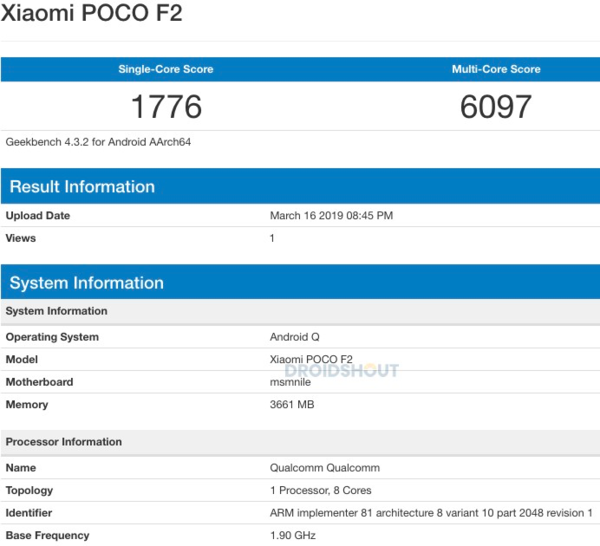 小米POCO F2屏幕保護膜曝光 水滴屏規劃/旗艦級裝備