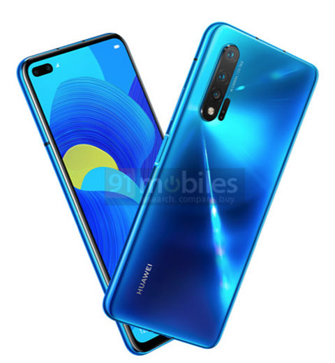 疑似華為nova 6 5G版烘托圖（圖源91mobiles）